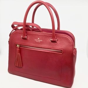 KATE SPADE~chester street kalen~SWEETPINK CHERRY PEBBLED LEATHER SATCHEL BAG